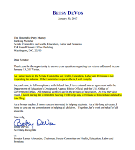 devos letter