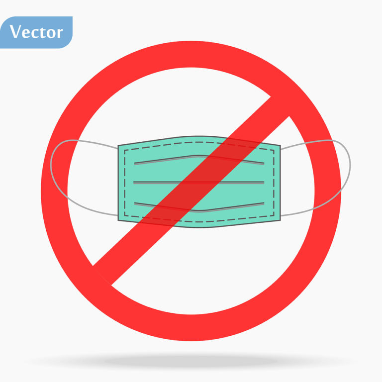 No Masks Red Sign, Poster About Absence Of Medical Masks In Phar InsideSources