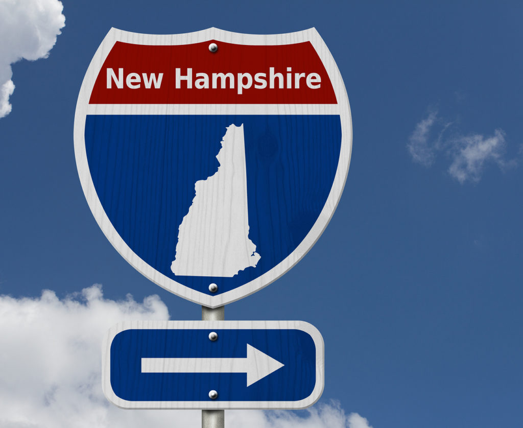 Road Trip To New Hampshire, Red, White And Blue Interstate Highw