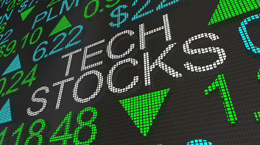 Tech Stocks Hot Growth Stock Market Ticker Words 3d Illustration