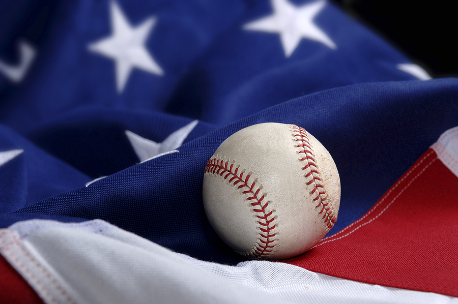 America's Game Original Baseball American Flag Artwork
